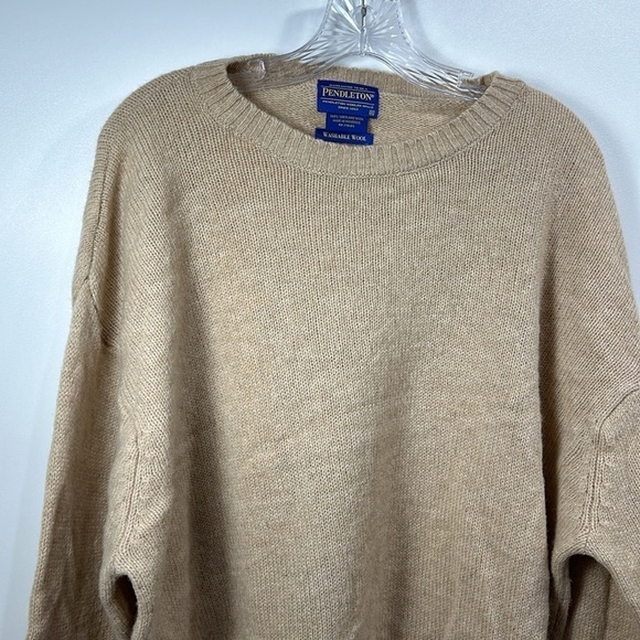 Pendleton 100% Shetland wool washable tan sweater size XL - Picture 2 of 8